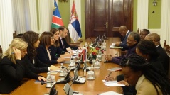 21 October 2016 National Assembly Speaker Maja Gojkovic in meeting with the Deputy Prime Minister and Foreign Minister of the Republic of Namibia, Netumbo Nandi-Ndaitwah